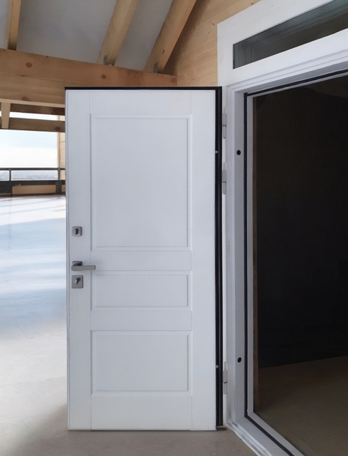 Белая дверь с фрамугой