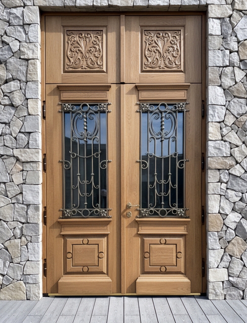 Двупольная дверь с массивом