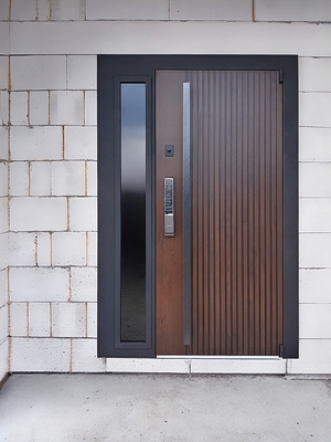 Индивидуальный проект: входная группа с остеклением, бугельной ручкой и электронным замком